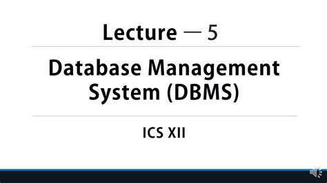 Database Management Systems Lecture Computer Science Ics Part