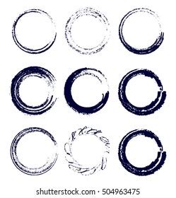 Collection Modern Grunge Black Circle Frame Vector De Stock Libre De