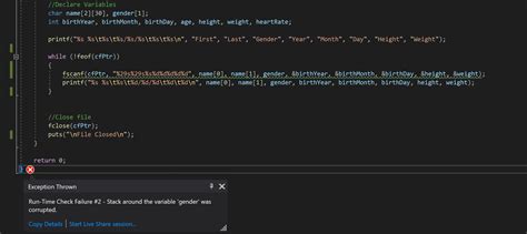 C Exception Thrown Access Violation Writing Location R