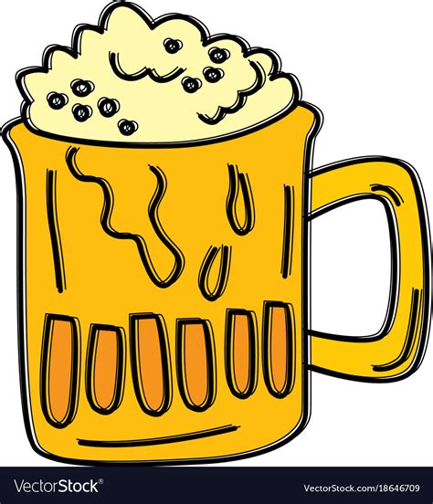 Glass Of Cold Beer Cartoon Doodle Royalty Free Vector Image