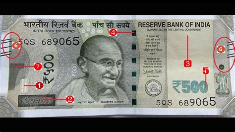 7 Security Features Of New Rs 500 Banknote India Youtube