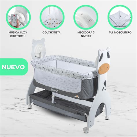 Cuna Colecho Para Bebe Ebaby AURA Gris Cuzka