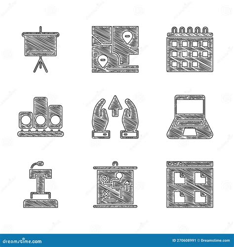 Set Growth Chart and Progress, Planning Strategy Concept, Browser Files