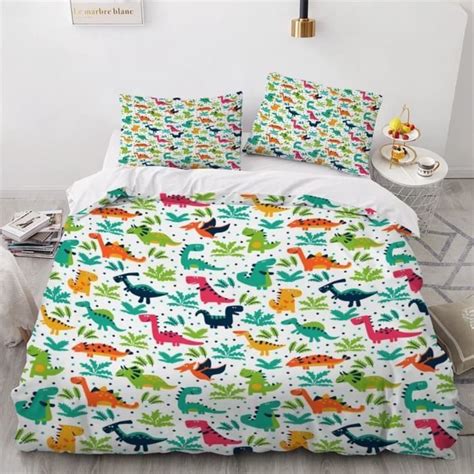 Housse De Couette Dinosaure De Dessin Anim Enfant Ado Fille D Couleur