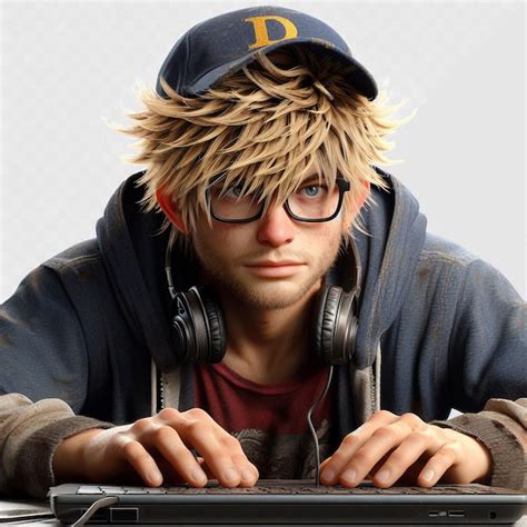 Premium PSD Trendy Modern Casual Blonde Guy With Messy Hairs Face Png Portrait Isolated