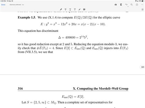 Number Theory Torsion Points Of An Elliptic Curve Example In