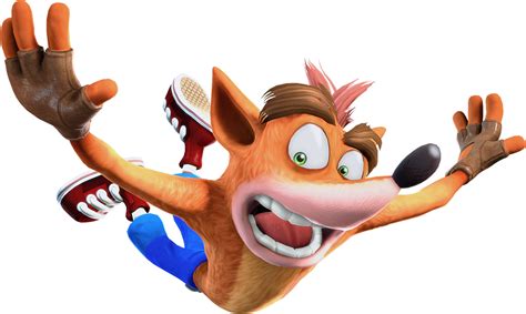 Download Crash Bandicoot Jumping Action | Wallpapers.com