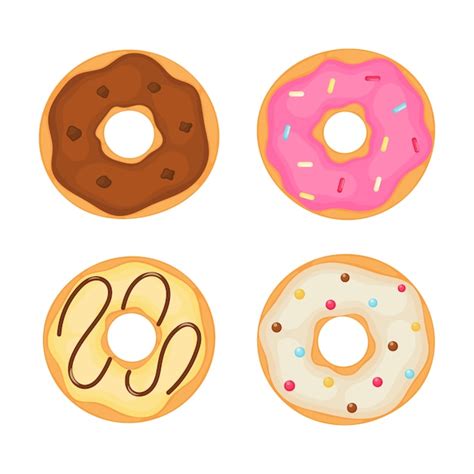 Premium Vector Kawaii Cute Pastel Donuts Sweet Summer Desserts Cartoon