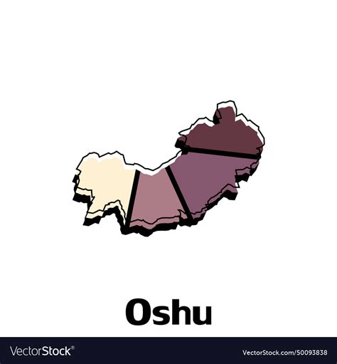Map of oshu city - japan and infographic Vector Image