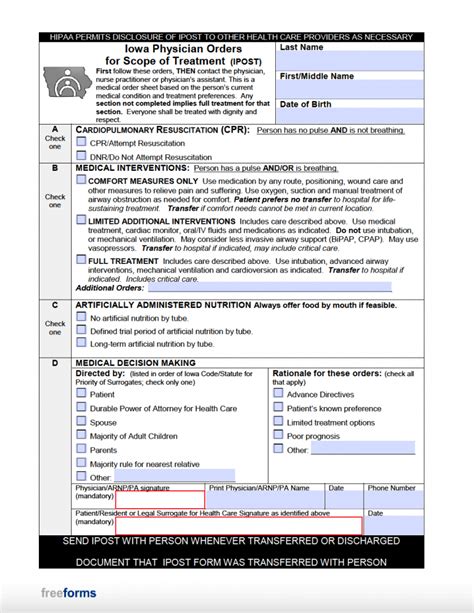 Free Iowa Advance Directive Medical Poa And Living Will Form Pdf