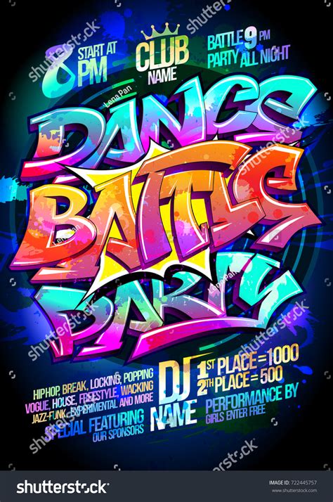 Dance Battle Party Poster Design Concept Stock Vector (Royalty Free ...