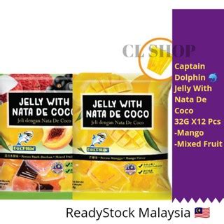 Captain Dolphin Jelly With Nata De Coco Mango 12 Cups Bag 384G