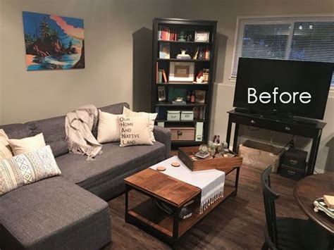 Before & After: How to Brighten a Dark Room | Dark furniture living