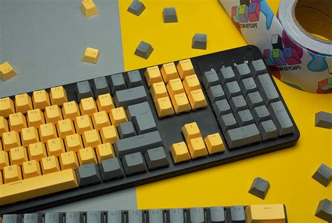 Yellow and Grey ABS Keycaps - ISO Layout – Custom Keycaps UK