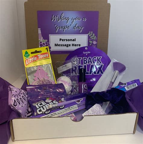 Care Package Gift Box In Purple Thinking Of You Gift Friendship Gift