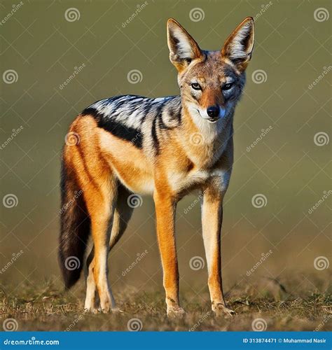 Black Backed Jackal Isolated On White Background Generative Ai Stock