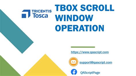 Tosca Tutorial Lesson 25 Scroll Window Tbox Window Scroll