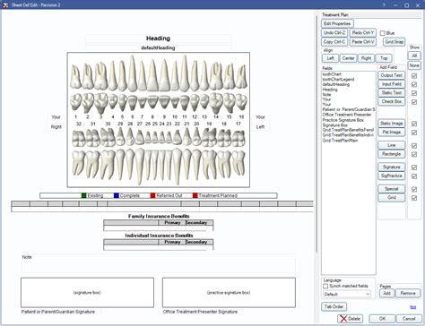 Open Dental Software Treatment Plan Layout