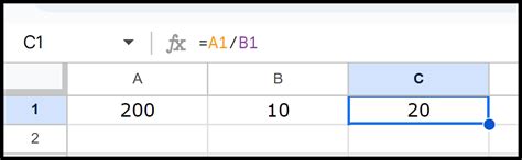 How To Divide In Google Sheets