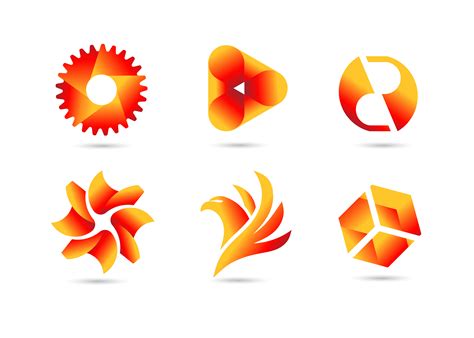 Various gold and red gradient logo collection 1665257 Vector Art at ...