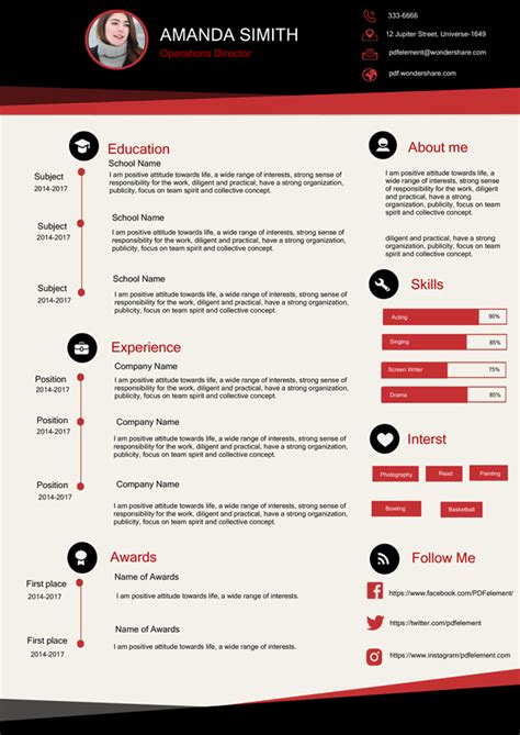 Red Resume Template