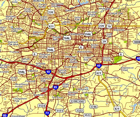 City Map Of Greensboro