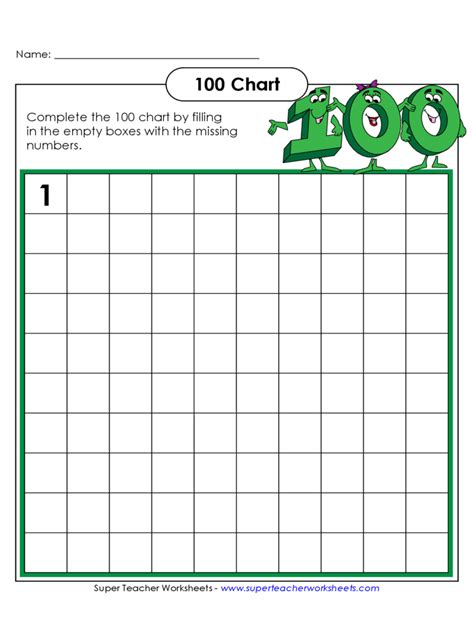 100 Blank Chart Printable