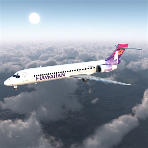 3d модель Boeing 717 200 Hawaiian Airlines Rigged 3d Модель 149 Max