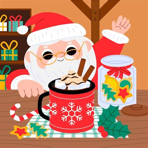 Free Vector Flat Christmas Hot Chocolate Illustration