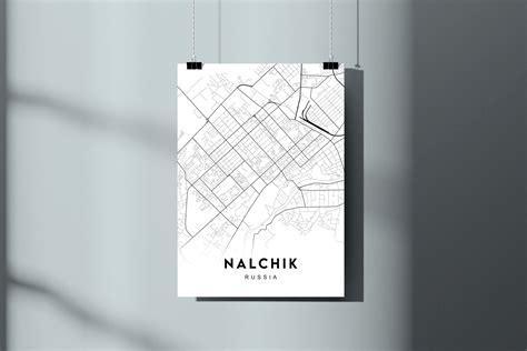 nalchik city map map  printable map map artwork etsy