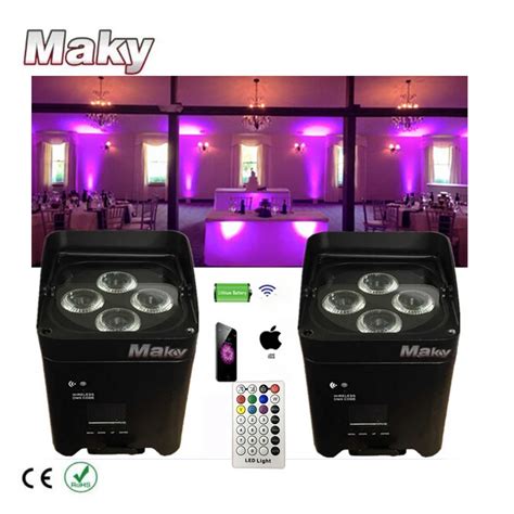 6XLOT Par DMX Wireless RGBWA UV 6IN1 LED Par Light White Housing Mini