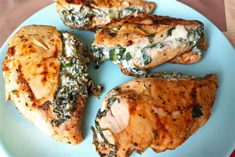 Stuffed Chicken Breast With Spinach And White Cheese Recipe