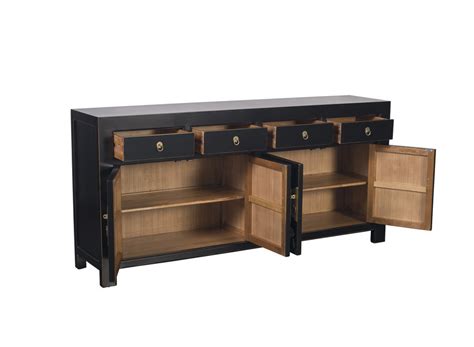 Buffet Chinois Onyx Noir Peinte La Main L Xp Xh Cm Fine Asianliving