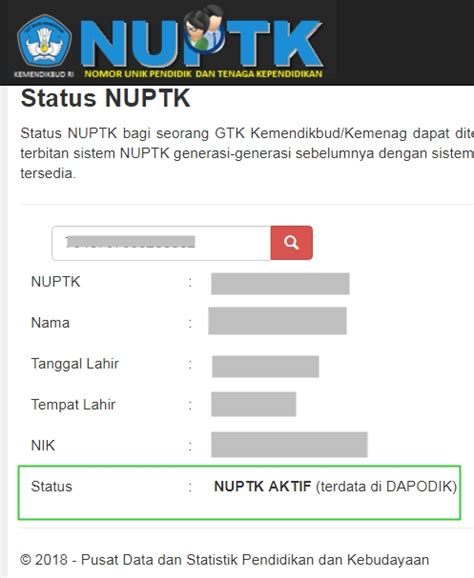 Cara Mudah Cek Keaktifan Nuptk Di Gtk Data Kemdikbud Go Id Idn