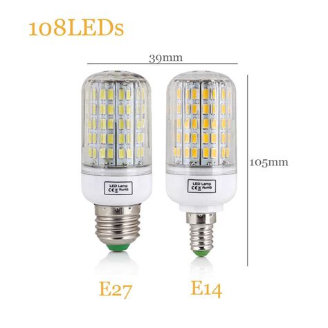 E W Led Smd Corn Bulb Light Lamp Energy Saving V Warm