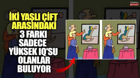 İki yaşlı çift arasındaki 3 farkı sadece yüksek IQ su olanlar buluyor