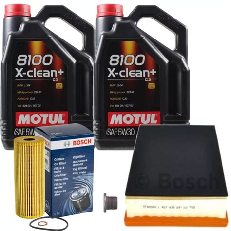 BOSCH INSPECTION SET 10 L Motul 8100 X Clean 5W 30 pour BMW Série 7er