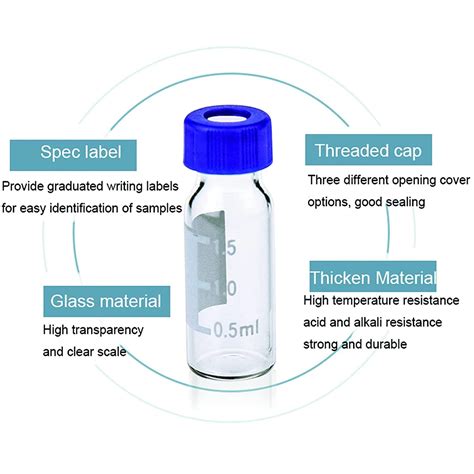 Amber Labeled Unassembled Chromatography Sample Vials HPLC Test Vials