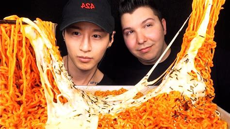 Cheesy Fire Noodles With Zach Choi ASMR • MUKBANG - YouTube