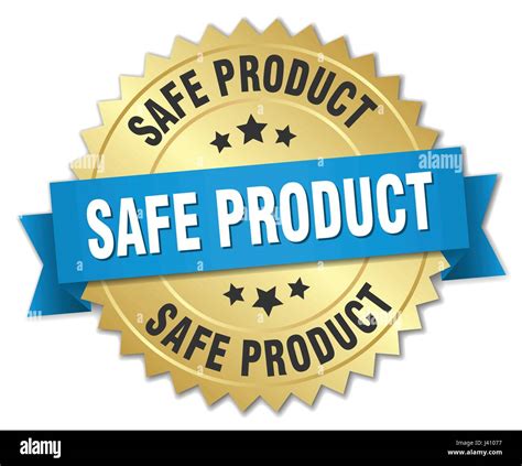 Safe Product Round Isolated Gold Badge Stock Vector Image And Art Alamy