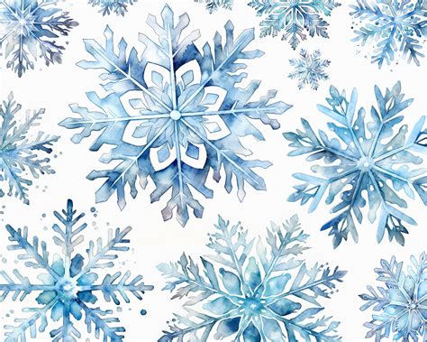 105 Watercolor Snowflake Images Snowflake Clipart Graphics In  Format For Commercial Use