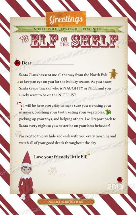 Birthday Letter From Elf On The Shelf Printable