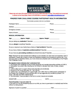 Fillable Online Ymca Camp Chandler The Ymca Of Greater Montgomery Fax