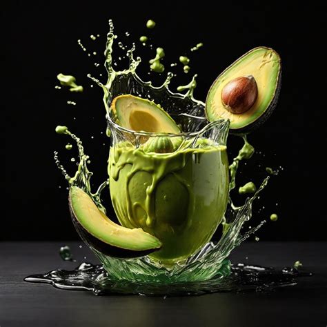 Premium Photo Avocado Splash Realistic Composition