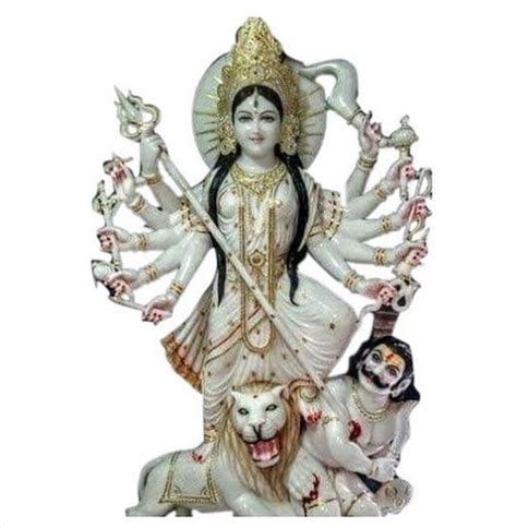 Durable White Marble Mahisasuri Durga Mata Statue At Best Price In