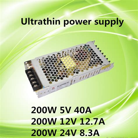 AC DC Single Output LED SMPS 200W 5V 40A Ultrathin Slim Switching