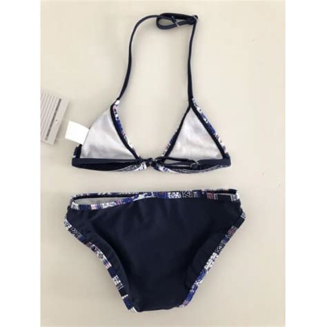 Ensemble bikini triangle dos nu personnalisé pour fille