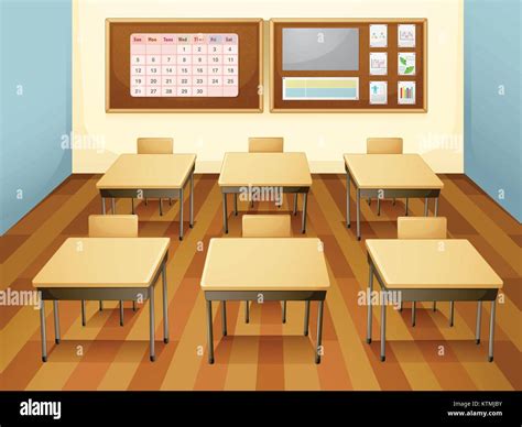 Illustration Of An Empty Classroom Stock Vector Image And Art Alamy