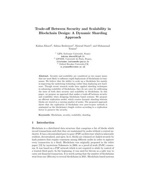 Pdf Trade Off Between Security And Scalability In Blockchain Design