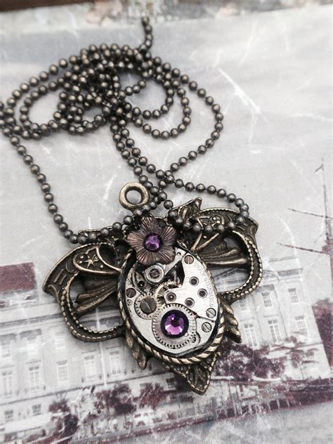 Steampunk Watch Necklace Handcrafted Artistic Steampunk Etsy